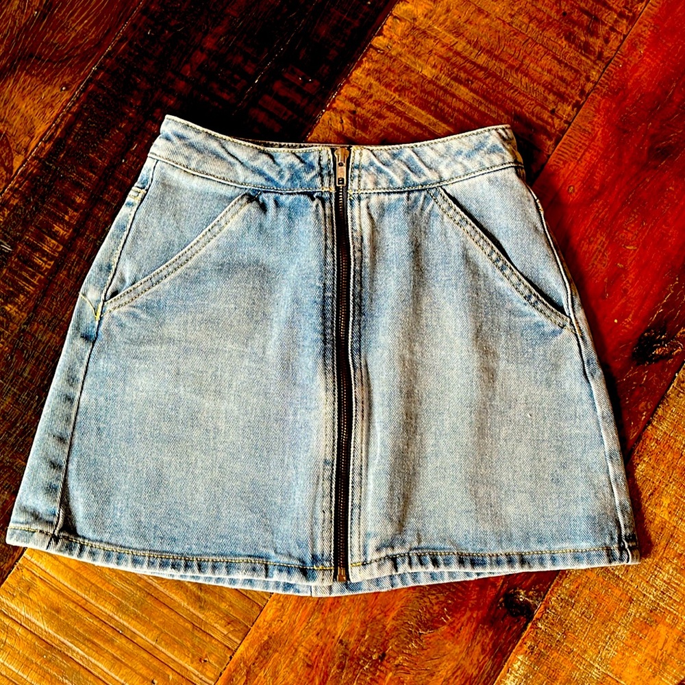 Kendal & Kylie Denim Zipper Mini Skirt